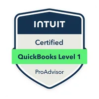 Intuit Certified QuickBooks ProAdvisor Level 1 badge